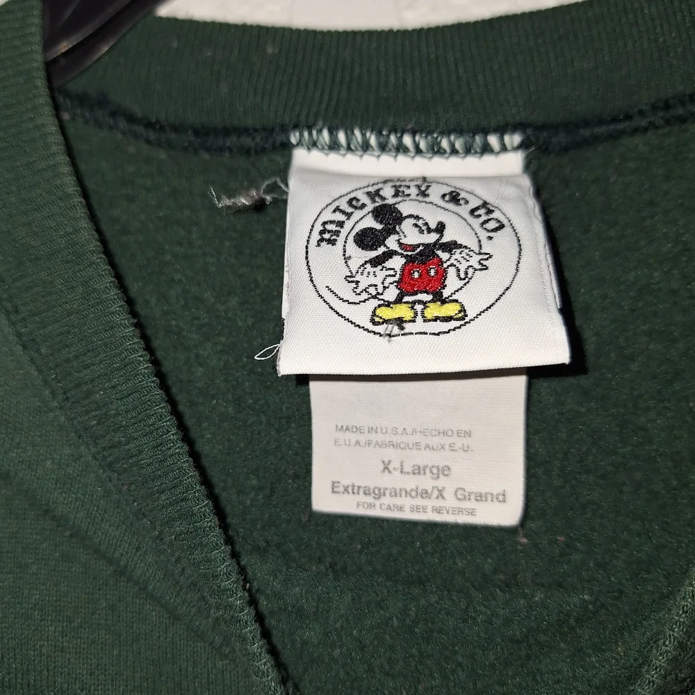 Mickey & Co 90s Mickey Mouse And Friends Green Pullover XL VINTAGE Made USA - Picture 6 of 6